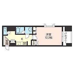 EstyMaison銀座 1Kの間取図画像