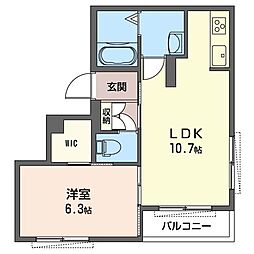 アクシアス西落合 1LDKの間取図画像