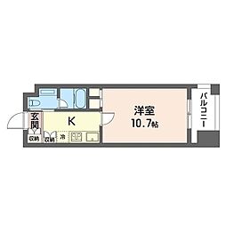 EstyMaison銀座 1Kの間取図画像