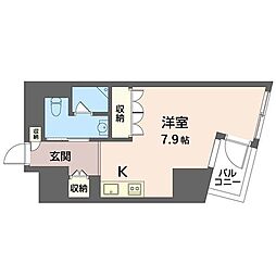 エスティメゾン板橋C6 ワンルームの間取図画像