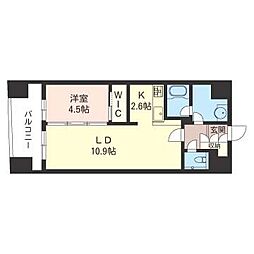 EstyMaison銀座 1LDKの間取図画像