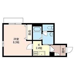 ウィスタリア567 1Kの間取図画像