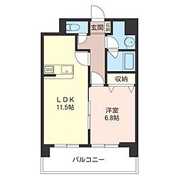 ジャンダルム 1LDKの間取図画像
