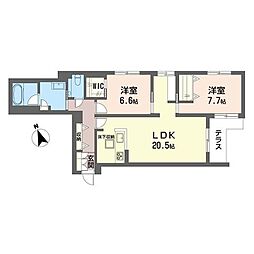 RICHESSENOIR下北沢 2LDKの間取図画像