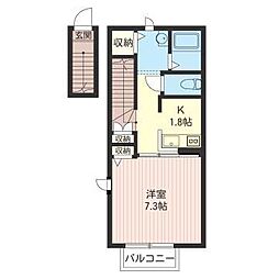 パセオ 1Kの間取図画像