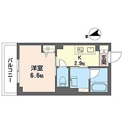 トルナーレ東中野 1Kの間取図画像