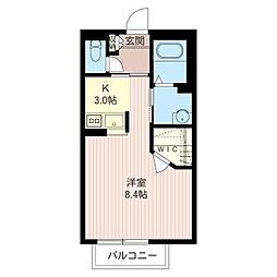 ヴァンルーチェ ワンルームの間取図画像