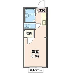 クレストハウス ワンルームの間取図画像