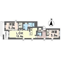 カーサレジオ　赤羽 00201 2階2LDKの間取り