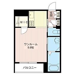 レフィアント　シダー　赤坂 4階ワンルームの間取り
