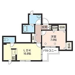 ベルポート武蔵小山 1LDKの間取図画像
