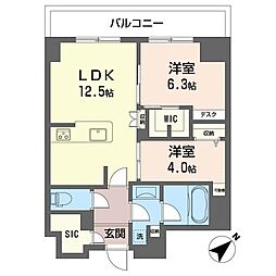 グランフォレスタ 二子玉川 2LDKの間取図画像