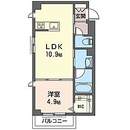 G7TODOROKI 1LDKの間取図画像