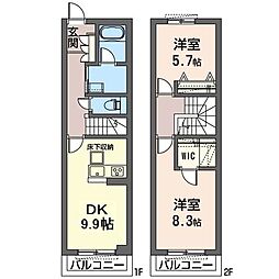 Ｃａｓａ　ｄｅｉ　Ｇｉｇｌｉ　Ｂ 1階2DKの間取り