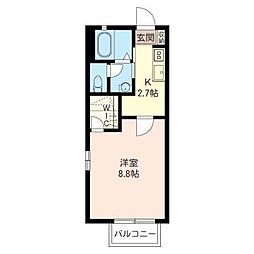 レフィナード鵠沼3 1Kの間取図画像