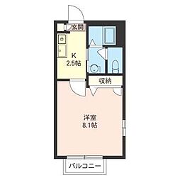 アーク湘南2 1Kの間取図画像