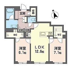 グランクロス サン 2LDKの間取図画像