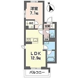 メゾンブラン 1LDKの間取図画像