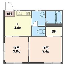 アラ・コーポ 2Kの間取図画像