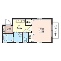 サニーコート 1Kの間取図画像