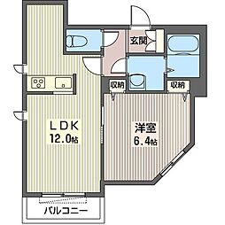 novelstage 1LDKの間取図画像