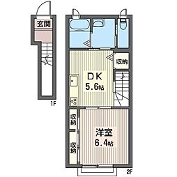 シャーメゾン西六 1DKの間取図画像