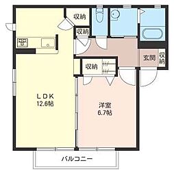 アズールB 1LDKの間取図画像