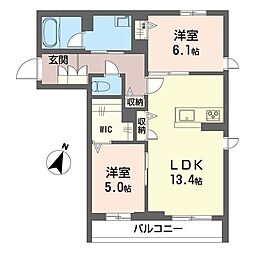クレアトゥール アネックス 2LDKの間取図画像