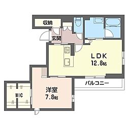 ココエルミタージュ 1LDKの間取図画像