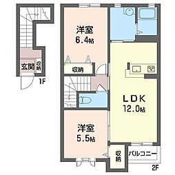 ヴィラーチェ・S 2LDKの間取図画像