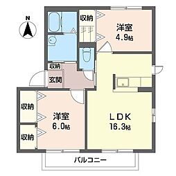 間取図画像 2LDK