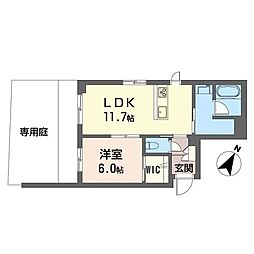 アーベイン武蔵浦和 1LDKの間取図画像