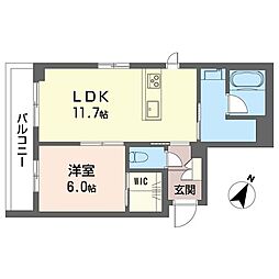 アーベイン武蔵浦和 1LDKの間取図画像