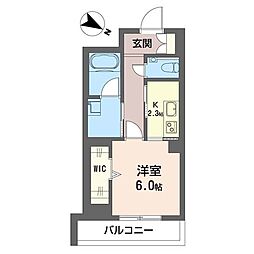 パークメゾン宮町 サウス 1Kの間取図画像