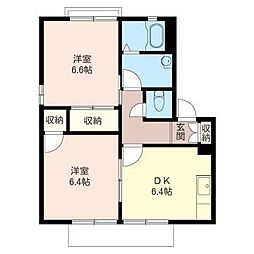 ディアス丸山台 2DKの間取図画像
