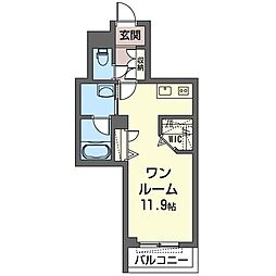 ヴィルドミール志木 ワンルームの間取図画像