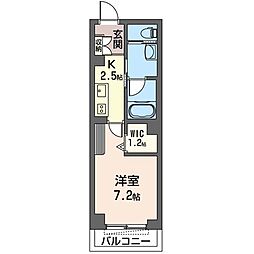 セルディーナ 1Kの間取図画像