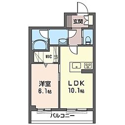 Sereno 1LDKの間取図画像