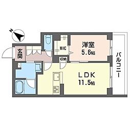 アンビシア 1LDKの間取図画像