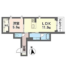 グラン フェリーチェ 1LDKの間取図画像