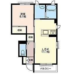DAISYFLATS 1LDKの間取図画像