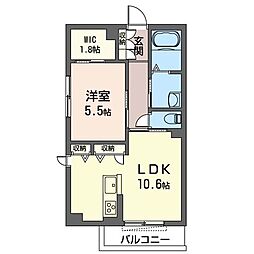 カーサ・グラディート 1LDKの間取図画像