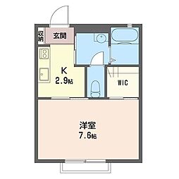 メゾングレース 1Kの間取図画像