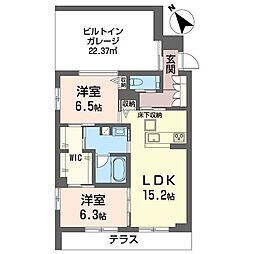 ベルヴェデーレ 2LDKの間取図画像