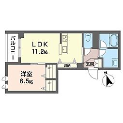 グレースコート柏 1LDKの間取図画像