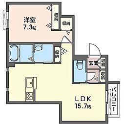 ユーガーデン新横浜 1LDKの間取図画像