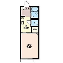 ヴィンテージ大倉山3号館 1Kの間取図画像