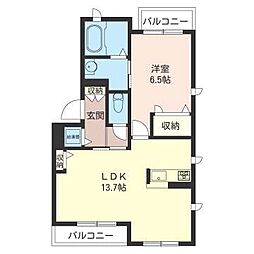 フレシール菊名弐番館 1LDKの間取図画像