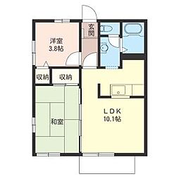 ヒルズサンシャインA 2LDKの間取図画像