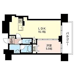 マストライフ南4条 1LDKの間取図画像